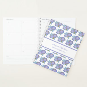 Geschilderde Bloem Paarse Patroon Weekplanner Planner