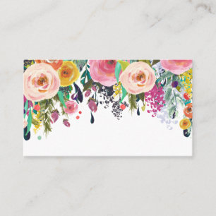 Geschilderde Bloemen Blank Trouwtafel Plaats Kaart Plaatskaartje