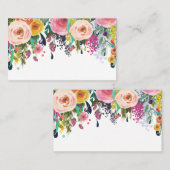Geschilderde Bloemen Blank Trouwtafel Plaats Kaart Plaatskaartje (Voorkant / Achterkant)