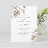 Geschilderde Bloemen  Bruidsdiner Kaart (Staand voorkant)