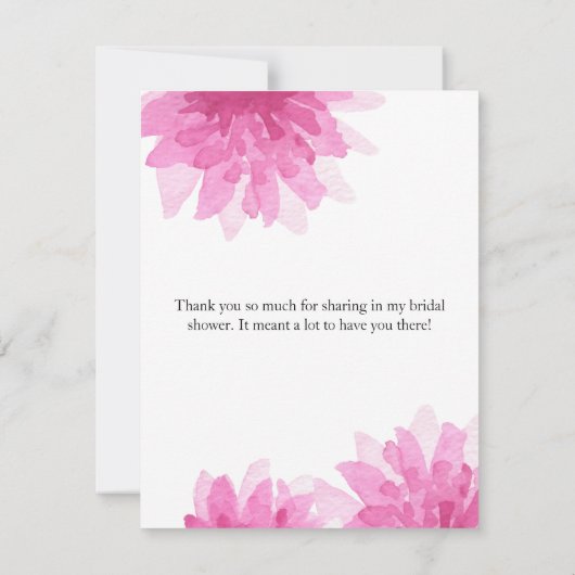 Geschilderde Bloemen | Bruidsdouche Bedankt (Achterkant)