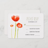 geschilderde bloemen bruiloft RSVP kaart (Voorkant / Achterkant)