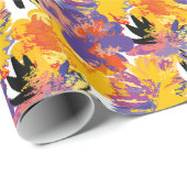 Geschilderde bloemen. cadeaupapier (Rol Hoek)