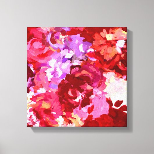 Geschilderde Bloemen Canvas Afdruk (Voorkant)