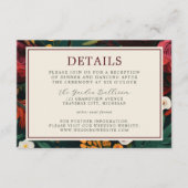 Geschilderde Bloemen Donker Bourgogne Groen Blauwg Informatiekaartje (Voorkant)