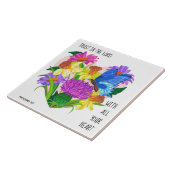 Geschilderde bloemen in het hart Verse van Proverb Tegeltje (Zijkant)