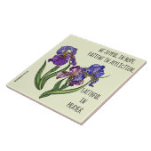 Geschilderde bloemen (Iris) met vers van Romeinen  Tegeltje (Zijkant)