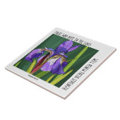 Geschilderde bloemen (Iris) w / vers uit Jesaja 40 Tegeltje (Zijkant)