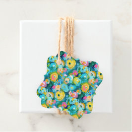 Geschilderde Bloemen Kunst Kleurrijke Zomer Bloeme Bedankjes Labels