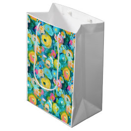 Geschilderde Bloemen Kunst Kleurrijke Zomer Bloeme Medium Cadeauzakje