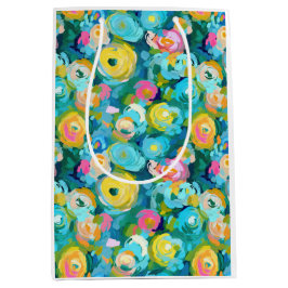 Geschilderde Bloemen Kunst Kleurrijke Zomer Bloeme Medium Cadeauzakje