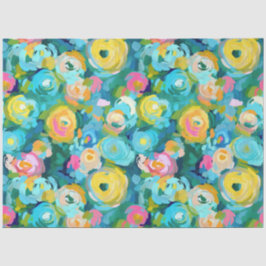 Geschilderde Bloemen Kunst Kleurrijke Zomer Bloemr Tissuepapier