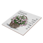 Geschilderde bloemen, met Bedankt van Prayerful Tegeltje (Zijkant)