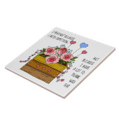 Geschilderde bloemen, met Bedankt van Prayerful Tegeltje (Zijkant)