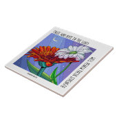 Geschilderde bloemen, met vers van Isaiah 40:31 Tegeltje (Zijkant)