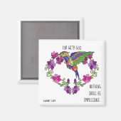 Geschilderde bloemen, met vers van Luke 1:37 Magneet (Voorkant / Achterkant)