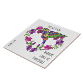 Geschilderde bloemen, met vers van Luke 1:37 Tegeltje (Zijkant)