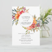 Geschilderde bloemen monogram met sinaasappel voor kaart (Staand voorkant)