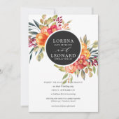 Geschilderde bloemen monogram met sinaasappel voor kaart (Voorkant)