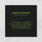 Geschilderde Bloemen op Black Square Business Vierkante Visitekaartje (Achterkant)