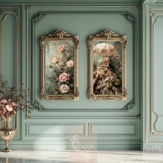 Geschilderde Bloemen Romantische Rozen Dusty Kleur Tissuepapier