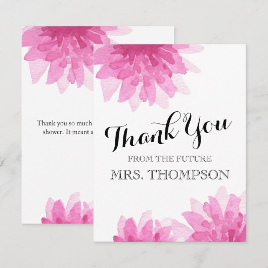 Geschilderde Bloemen | Trouwfeest Dank Je Bedankkaart (Voorkant / Achterkant)