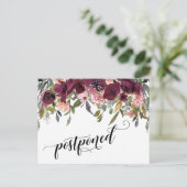 Geschilderde bloemen uitgesteld bruiloft aankondig briefkaart (Staand voorkant)