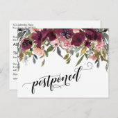 Geschilderde bloemen uitgesteld bruiloft aankondig briefkaart (Voorkant / Achterkant)