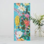 Geschilderde bloemen uitnodiging (Staand voorkant)