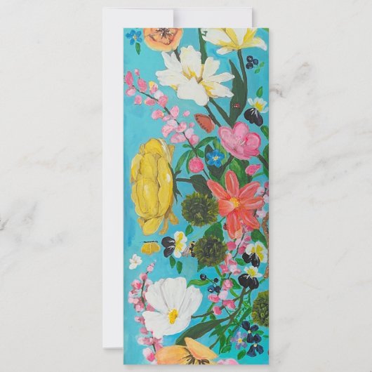 Geschilderde bloemen uitnodiging (Voorkant)