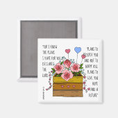 Geschilderde bloemen, vers van Jeremiah 29:11 Magneet (Voorkant / Achterkant)