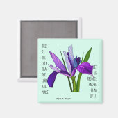 Geschilderde bloemen, vers van psalm 118:24 magneet (Voorkant / Achterkant)