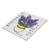 Geschilderde bloemen, vers van psalm 118:24 tegeltje (Zijkant)