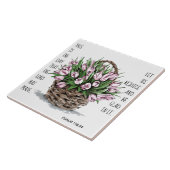 Geschilderde bloemen, vers van psalm 118:24 tegeltje (Zijkant)