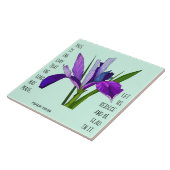 Geschilderde bloemen, vers van psalm 118:24 tegeltje (Zijkant)