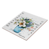 Geschilderde bloemen, vers van psalm 118:24 tegeltje (Zijkant)