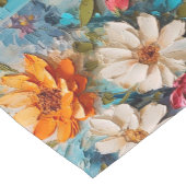 Geschilderde bloemenboeketten korte tafelloper (Hoek)