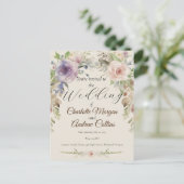 Geschilderde bloemenbruiloft uitnodiging (Staand voorkant)