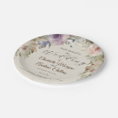 Geschilderde bloemenbruiloft uitnodiging papieren bordje (Gekanteld)