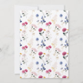 Geschilderde Bloemenkam 65e Verjaardagsfeest Kaart (Achterkant)