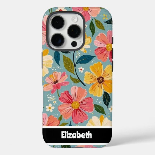  geschilderde bloementelefoon Hoesje (Achterkant)