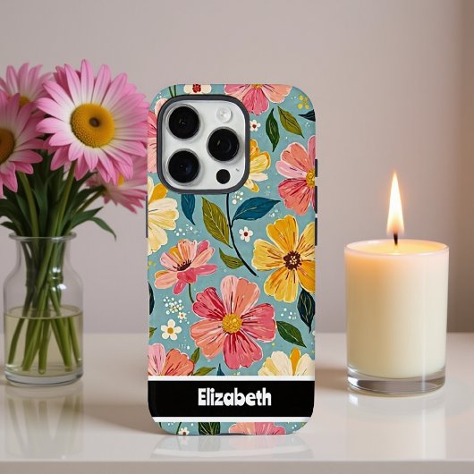  geschilderde bloementelefoon Hoesje