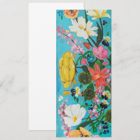 Geschilderde bloemenuitnodiging kaart (Voorkant / Achterkant)