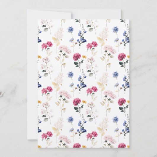 Geschilderde Bloemkam 85e Verjaardagsfeest Kaart (Achterkant)