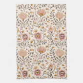 Geschilderde bloemschildering in volkskunststijl theedoek (Verticaal)