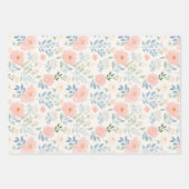 Geschilderde bloesems bloemenstreep inpakpapier vel (Voorkant)