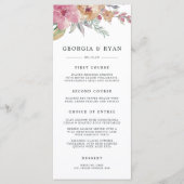 Geschilderde Blooms Bruiloft Menu Kaart (Voorkant)