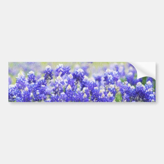 Geschilderde Bluebonnet Lange Sticker (Voorkant)