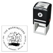 Geschilderde Boom Persoonlijk Retouradres Zelfinktende Stempel (In situ)