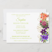 Geschilderde botanische bruiloft uitnodiging (Voorkant)